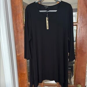 Coco + Carmen Asymmetrical Black Tunic with Relaxed Fit